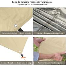 Lona para hamaca (300 x 300 cm),lona para acampar,mochila multifuncional para acampar al aire libre,,fácil de instalar,tela Oxford encriptada impermeable 210D,elementos esenciales para equipos al aire - 1 - Ver 1