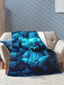 Kawss Kawaii Kaw Blanket Premium Anime Throw Blanket - Ultra Soft Flannel, Cartoon Print, Ideal Gift For Fans For Christmas & Birthday, For Sofa, Bed, Camping & Travel - 黑色 - 查看 8