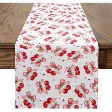 Decoração de mesa de jantar com laço rosa para festa em casa, meninas, caminho de mesa com laço de flor de cerejeira, adequado para crianças, meninos e meninas, lenço de penteadeira com laço rosa, caminho de mesa, quarto estilo princesa - Multicolorido - Ver 10