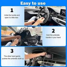 Cubierta solar del parabrisas del automóvil de 1 pieza, protector solar reflectante plegable para la ventana delantera del automóvil protege el vehículo de los rayos UV y el calor, mantiene el vehículo fresco, adecuado para la mayoría de los vehículos - Negro - Ver 7