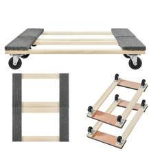 2 Packungen, 76 cm x 46 cm Hartholz Möbel Transportroller mit 907 kg Tragkraft, 4 x 7,6 cm PP Lenkrollen, schwere Holz Transportroller, Transportwagen mit Rädern für schwere Möbel - Dunkelgrau - Übersicht 10