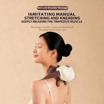 足疗式背部和颈部按摩器，揉捏按摩器，电动按摩器，多种可调节模式，揉捏设计，优质材料，深层组织按摩，适合老年人以及男女使用，特殊场合赠送家人的礼物