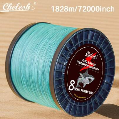  Chelesh 2000m, Línea de pesca trenzada de 8 hebras, carrete continuo extra largo, opciones de multicolor, bajo estiramiento, revestimiento suave, adecuada para pesca de mar, agua dulce, pesca de hielo, fuerza disponible de 15-70LB, regalo de pesca