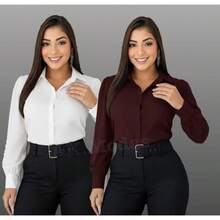 KIT 2 CAMISA SOCIAL UMA COR VINHO E BRANCO