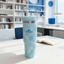 SCALON 30盎司/900毫升 1个装 大容量吸管保温杯，带手柄和吸管，便携式不锈钢真空防漏水瓶，冰杯，旅行杯，保温/冷饮杯，适合旅行、学校、办公室、户外、健身房、居家使用，是送给朋友、家人、节日、生日的绝佳礼物（含吸管），也是理想的圣诞节/万圣节礼物，四季皆宜。 - 彩色 - 查看 4