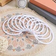 5/10/20pcs 2.4/3.3/3.9 Inch Handmade White Plastic Round Rings, DIY Crafts, Baby Shower Party Favors
