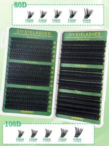 600/570/300/290/270Pcs Lash Extension Kit, DIY Lash Extension Kit, (10-16mm) Individual Lashes Clusters Kit D Curl Eyelash Extension Kit With Bond And Seal And Lash Applicator Tool, Lashes Kit For Daily Use, Party, Travel, Or As A Gift For Your Family And Friends, Lash Clusters, Lash Glue,Colle False Eyelashes Duo,Makeup Lash Clusters Kit,Lashes,Eyelashes,Fake Lashes - 彩色 - 查看 5