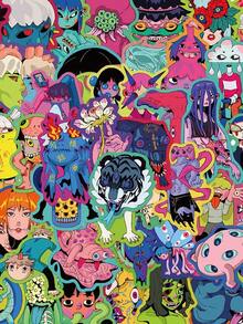 50pcs Creative Abstract Sticker Set For Diary, Notebook, Phone Case, Laptop, Skateboard, Luggage, Water Bottle Decoration,School Supplies,Back To School - Nhiều màu - Xem 1