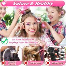 女士6种尺寸卷发器，62个卷发器，适用于长发、中发、短发，大号、中号、小号自粘式卷发器，含36个卷发器、24个不锈钢夹子和1个收纳袋，美发工具，美发用品，旅行必备，旅行，理发师，发型师，理发师配件，情人节，美发用品，发型师，理发店，沙龙，度假必备，美发产品，理发店，情人节礼物，女士旅行必备，发型师工具 - 粉色 - 查看 5