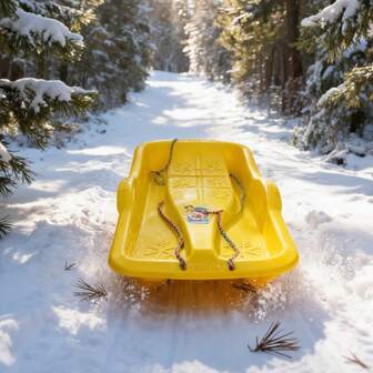 Random Color 79x43cm Toboggan, Outdoor Skiing Fun Tool, New Choice For Snowy Winter Days