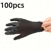 [Disposable Gloves For Kitchen] 50pcs Multi-Color Disposable Nitrile Gloves For Kitchen, Pet Bathing, Hair Dye, Manicure & Food Prep - Essential Household Cleaning Supplies, Small Tools, Disposable Apparel - Black - View 10