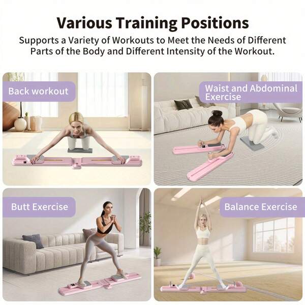 Detachable Pilates Board Set, Multifunctional Ab Trainer & Pilates Skateboard, Foldable Reformer For Core, Glute And Leg Toning At Home