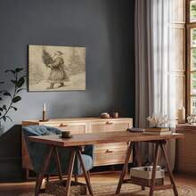 复古圣诞老人圣诞树帆布墙画，11.8x15.7 英寸，带木框 - 完美的节日装饰，中性冬季风景印刷品，可打印，海报，圣诞装饰，完美的房间装饰 - 彩色 - 查看 1