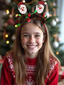 1 Stück Weihnachtsmann Haarband für Mädchen, festliches rotes grünes Pailletten Neujahrshaarband, Weihnachtsparty Weihnachtsmann Haarband, themengebundenes glitzerndes Weihnachtsmann Haarband, Weihnachts Haarreifen, Haaraccessoires für Teenager. - Verschiedenfarbig - Übersicht 8