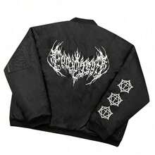 2025 New GRAILZ TALK PROJECT G/R American  Brand Men's Autumn And Winter Thickened Baseball Jacket Cotton Jacket - 黑色 - 查看 5