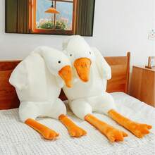 2025 New Arrival - Cute Lying Down Plush White Goose Doll, Girlfriend Sleeping Pillow, Adorable Crawling Goose Plush Doll, Birthday/Holiday/Valentine's Day Gift, Perfect Present, Gift - Multicolor - View 5