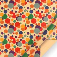 17英寸 x 118英尺 彩色“生日快乐”图案包装纸卷，牛皮纸材质，适用于生日派对、婴儿派对、男孩女孩生日派对 - 彩色生日-H - 查看 5