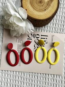 1 Pair Chic Geometric Ear Cuffs, European & American Fashion, Minimalist Design, Versatile For Spring, Summer, Autumn, Winter