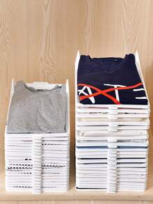 1pc Stacking Clothes Storage Artifact Slouchy Stacking Board Sweater Folding Board T-Shirt Shirt Sorting Pajama Cabinet Classification - Multicolor - View 3