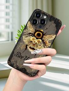 Bee Unique Floral Phone Case  High End | Elegant | Yellow Resistant And Wear-Resistant | Scratch Resistant And Drop Resistant | Wholesale Of Phone Cases - UV Printing (Selected Christmas Gifts, Halloween Gifts, Valentine's Day Gifts, Birthday Gifts - 黑色 - 查看 4