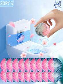 FoBianJie 40克自動馬桶清潔劑，馬桶清潔劑，馬桶清潔塊，除臭和除垢馬桶藥片，清除尿漬起泡片，洗手盆污漬清潔塊，清潔用品