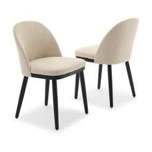 strundghti Upholstered Dining Chairs Set Of 2/4/6,Modern Fabric Kitchen Side Chairs With Thick Cushions And Wood Legs,Comfy Dining Room Chairs With Curved Backrest For Restaurant/Cafe - Beige-4 pcs - View 3