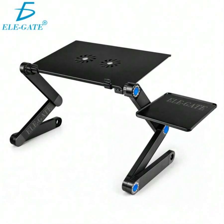 ELE-GATE Ergonomic Reclining Laptop Desk: 2 Fans, Mouse Pad - 黑色 - 查看 1
