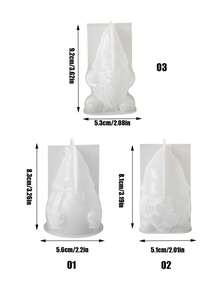 3件套圣诞老人硅胶模具，包含三叶草辫小矮人模具和三叶草大胡子小矮人模具，适用于DIY蜡烛/石膏粘土/水晶环氧树脂——圣诞手工礼物，手工爱好者，家居装饰爱好者 - 白色 - 查看 11