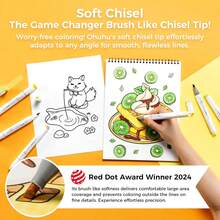 Ohuhu Alcohol Markers: Soft Chisel Red Dot Design Award Winner 48-Color Brush & Soft Chisel Dual Tips Drawing Markers For Artists Beginners Adults Coloring Illustration Sketching - Honolulu S - Multicolor - View 2