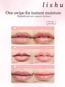 lishu Minyak Bibir Little Gourd, Melembapkan Tanpa Lengket, Meminimalkan Garis-Garis Bibir, Meningkatkan Warna dan Mencerahkan, Minyak Bibir Roll-On untuk Bibir Kering dan Pecah-pecah - # 00 teratai gunung transparan - View 4