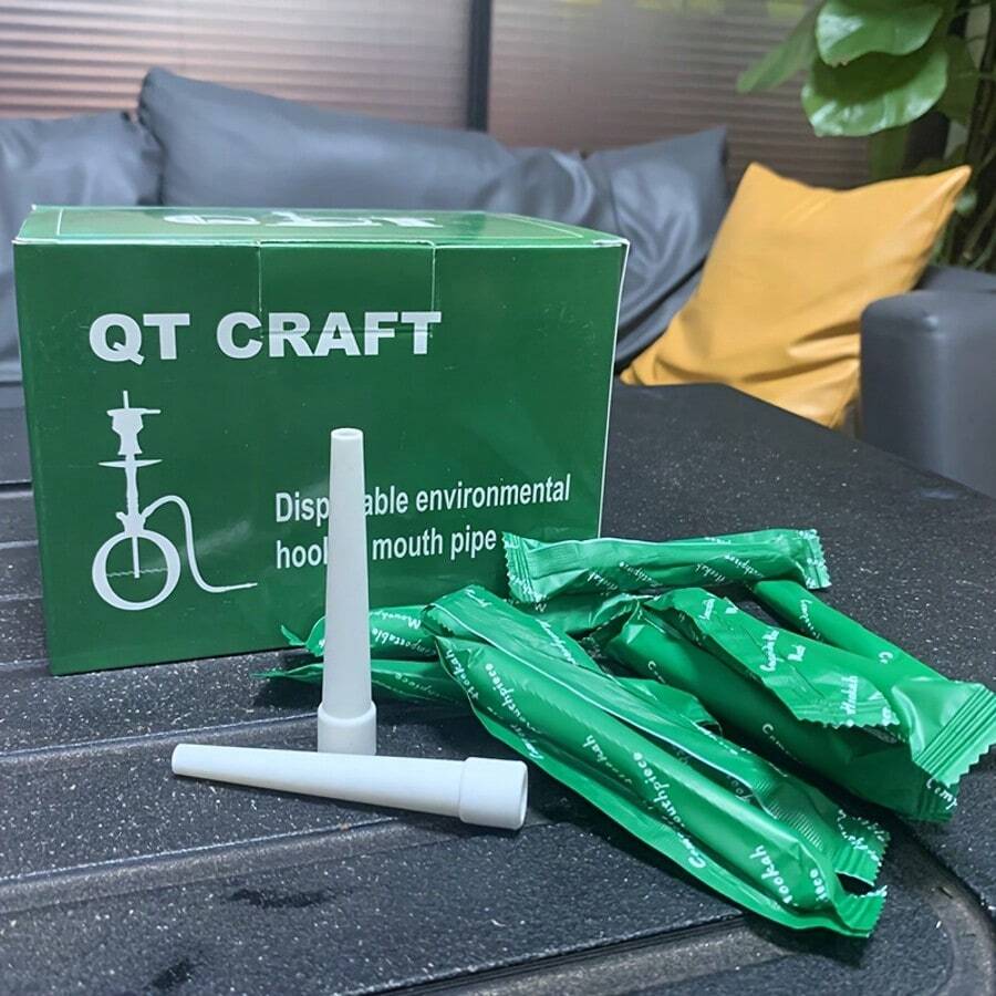 阿拉伯水烟壶吸嘴，一次性水烟壶吸嘴，独立包装，多种颜色可选，适用于大多数水烟壶吸嘴手柄，材质为[此处应填写材质名称]。 - 白色 - 查看 1