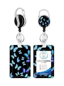 1 Stück Göttin Schmetterling Ausweishalter Einziehbares Fußball Muster Hängende Kartenetui, geeignet für Studenten Ausweise, Schlüsselanhänger Dekoration, Rückkehr zur Schule Grundausstattung für Frauen, süße Geldbörse, Kartenetui, Mini Geldbörse, kleine Geldbörse