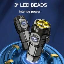 Mini LED Flashlights High, Flashlights, Flashlight 5 Modes Torch, Rechargeable Flashlights Torch, Waterproof Emergencyyy Flashlights, Flash Light Accessories For Outdoor, Camping, Hiking - Black - View 7