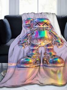 Kawss Kawaii Kaw Blanket Anime Snuggle Blanket - Ultra Soft Flannel Throw, The Perfect Gift For Fans For Christmas & Birthday, For Home Use, Camping And Travel Adventures - màu đen - Xem 1