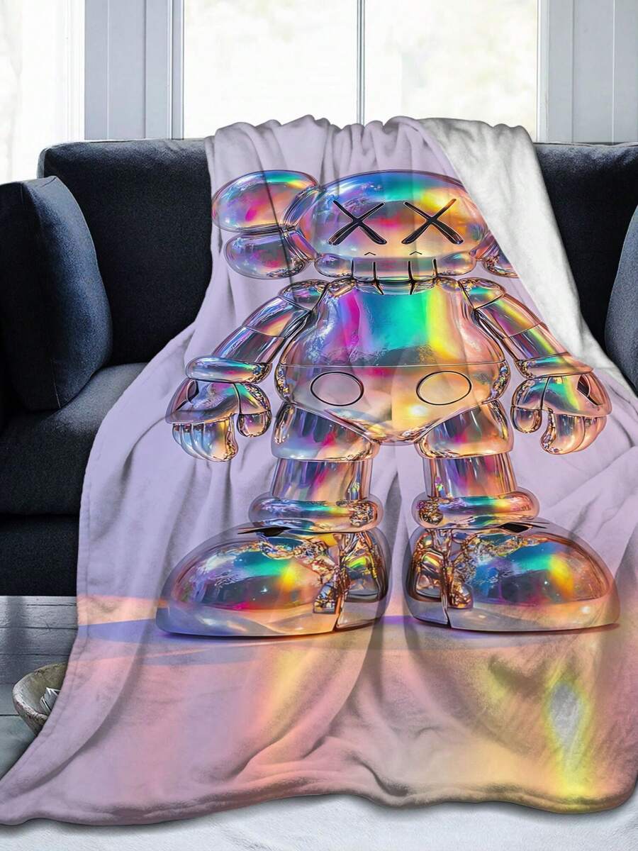 Kawss Kawaii Kaw Blanket Anime Snuggle Blanket - Ultra Soft Flannel Throw, The Perfect Gift For Fans For Christmas & Birthday, For Home Use, Camping And Travel Adventures - màu đen - Xem 1