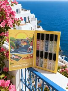 Conjunto de 10 frascos de 10ml com fragrâncias diferentes (1 unidade, 5 unidades ou 10 unidades), incluindo coco, frutas, baunilha, caramelo, nozes, lavanda, leite, rosa, âmbar e sândalo. Fragrância de longa duração, com múltiplas camadas de aromas, ideal para uso diário. Perfeito para presentear em festas e viagens. Conjunto de mini perfumes unissex com fragrância de baunilha de longa duração e embalagem compacta.