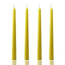 10 Inchyellow Taper Candles Set Of 4 Tapered Candle, Tall Candlesticks,Conical Stick Candles,Less,For Home Dinner, Party, Wedding, Halloween, Christmas (Yellow, 10inch){Inchcolor_nameinch:InchYellowinch,Inchsize_nameinch:Inch10inchinch} - 黃色的 - 查看 1