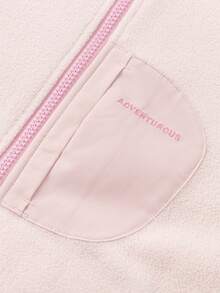 Balabala 2026 Tween Girl Spring Anti-Static Lightweight Letter Print Zip-Up Casual Loose Jacket - Red Hue - View 6