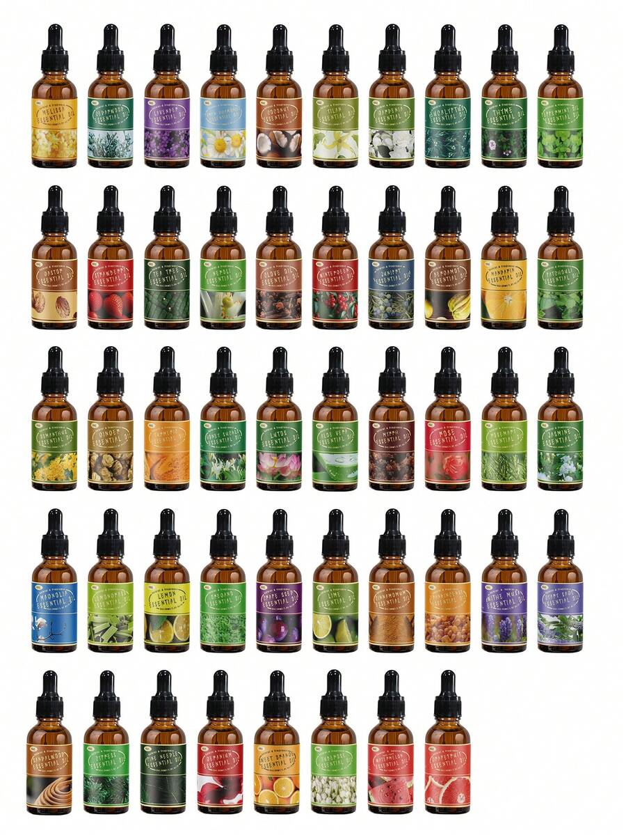 1 Bottle/2 Bottles 30ml/1.01 Fl Oz Fragrance Essential Oil, Home Fragrance, Long-Lasting Scent, Provides Up To 48 Different Scent Types, Suitable For Home Living Room, Bedroom, Hotel Room, Lobby And Other Spaces, Effectively Eliminates Odors, Long-Lasting Fragrance, Relieves Stress, Aids Sleep. - Aromatherapy Set - Dropper - View 1