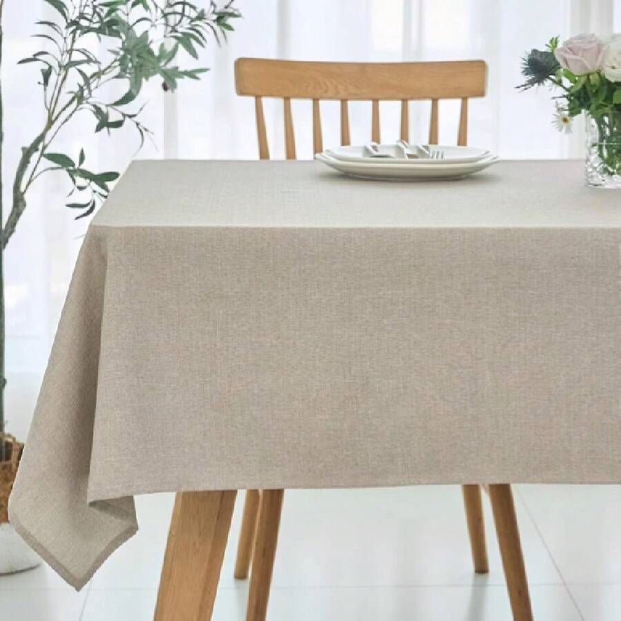 Square Linen Tablecloth Water Resistance Antiwrinkle Spill Proof Stain Resistant Fabric Table Cloth, Drative Fabric Table Cover For Banquet Party Event Holiday Dinner, 70 X 70 Inch, Linen,26583667 - Burgundy - View 1