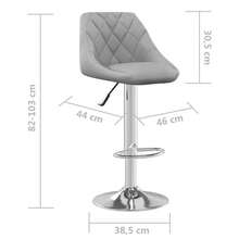 vidaXL Barhocker Hellgrau Samt - Grigio - Visualizzare 8