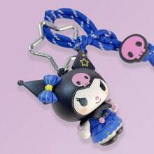 Miniso 1 pieza Muñeca linda de la serie Starlight Dance de Sanrio Kuromi + Broche de metal en forma de estrella + Brazalete trenzado de nailon con decoración en forma de corazón, accesorio de moda para atuendo diario, bolso, llavero - Multicolor - Ver 4
