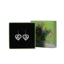 1pc Personalized Women's Birthstone Earrings, Customizable Multiple Birthstones Earrings, Christmas Gift, Birthday Gift - Silver - View 5