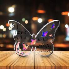 1 Acrylic Butterfly Desktop Ornament, Perfect For New Year And Valentine's Day, Conveying Romantic Floral Messages Of Affection, Valentine's Day Gift, Valentine's Day Decoration - White - View 5