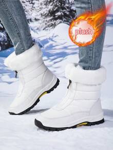 Women's Snow Boots, Warm Thick Mid-Calf Boots, New Winter Outdoor Plus Size Women Boots, Cold-Resistant & Warm,Fur Boots - White - View 4