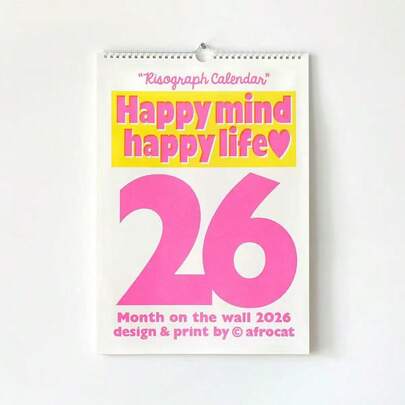 Calendário de parede infantil fofo de desenho animado para 2026 (1 unidade), tamanho grande, criativo, anual, para decoração de quarto infantil.