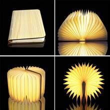 1PC LED 5 Colors Paper Creative Book Night Light USB Rechargeable Magnetic Folding Decorative Desk Lamp For Home Office Library Party Festival Gifts ﻿ - 書本燈杏色 - 查看 4