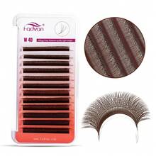 Fadvan 12Rows Brown 4D W Lashes 0.07 D/LU(M) 8-12mm Premade W Fan Lash Extensions Natural Soft Black/Brown W Style Lashes Faux Mink Individual Lashes,Professional Eyelash Grafting,Lash Tech Supplies - Brown - View 8