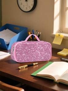 New Shark Pencil Case, Shark Fantasy Art Pencil Pouch, Zipper Compartment Polyester Pencil Bag, Animal Pattern Cosmetic Bag, Reusable Stationery, Back To School Supplies, Travel Makeup Bag, Suitable For Teenage Girls