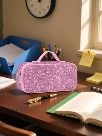 New Shark Pencil Case, Shark Fantasy Art Pencil Pouch, Zipper Compartment Polyester Pencil Bag, Animal Pattern Cosmetic Bag, Reusable Stationery, Back To School Supplies, Travel Makeup Bag, Suitable For Teenage Girls